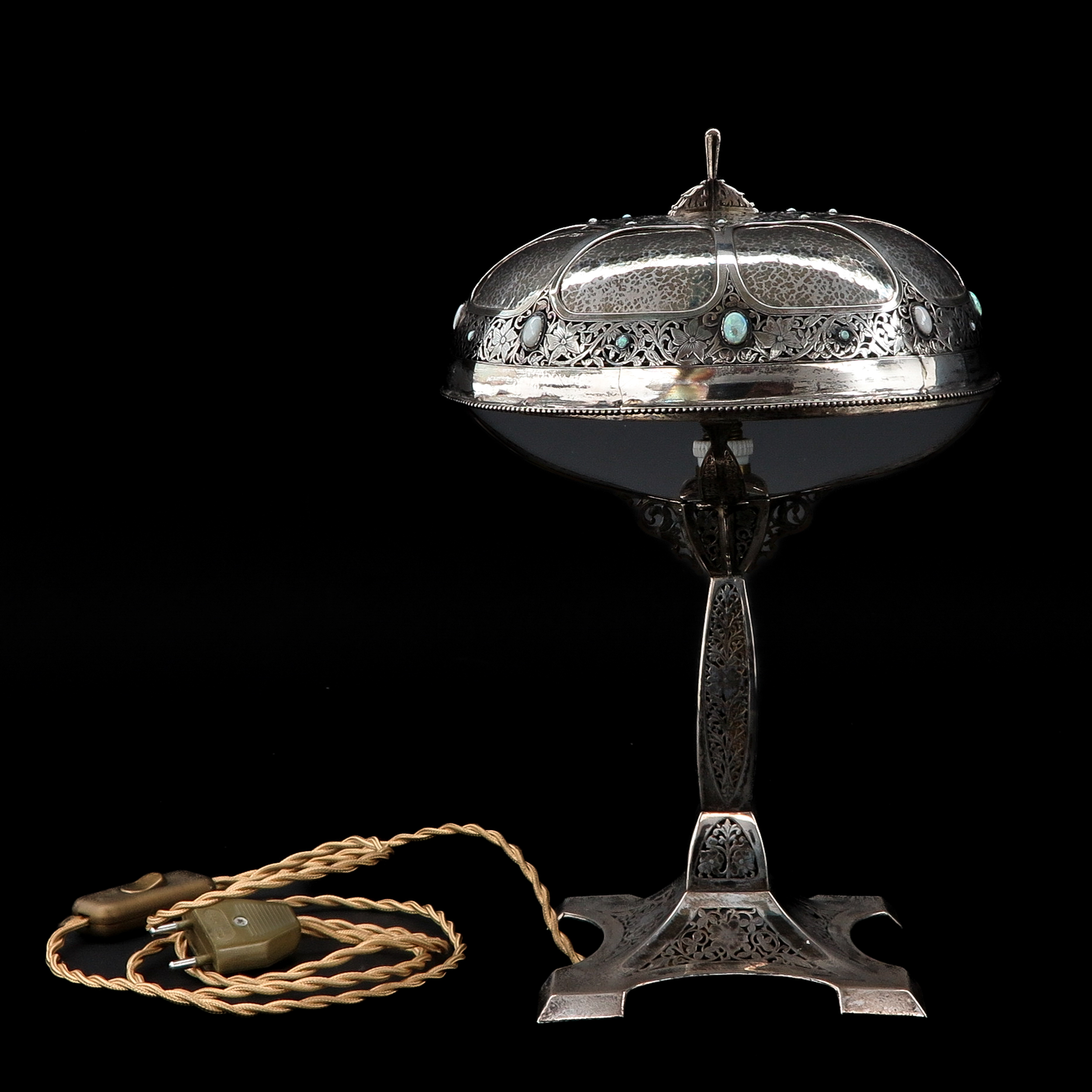 An Extremely Rare Silver Table Lamp Circa 1920
